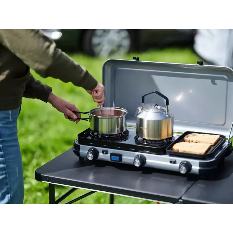 Šķidrās degvielas plīts Campingaz 2 MULTI COOK, 2 gatavošanas zonas, manuāla vadība