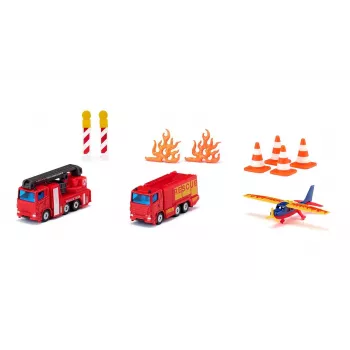 Siku Gift set Feuerwehr, Ugunsdzēsēju mašīna, 3 gadi, Metāls, Plastmasa, Melna, Oranža, Sarkana, Balta
