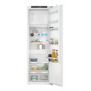 Iebūvēts kombinētais ledusskapis Siemens iQ300 KI82LVFE0 — 280 L kopējā, 246 L ledusskapja, 34 L augšējā saldētava, Balta, Labās puses eņģe