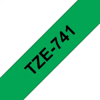Brother TZE-741 uzlīmju lente melna uz zaļas TZ
