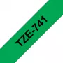 Brother TZE-741 uzlīmju lente melna uz zaļas TZ