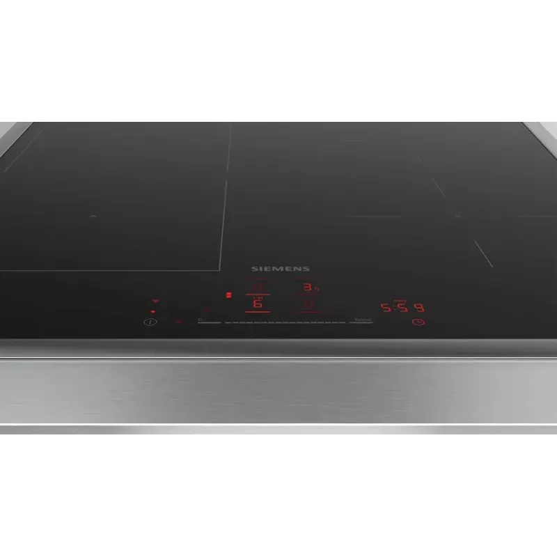Indukcijas plīts virsma Siemens iQ500 ED64RHSB1E 4 zonu Iebūvējama 60 cm Melna/Nerūsējošais tērauds Skārienjutīga vadība