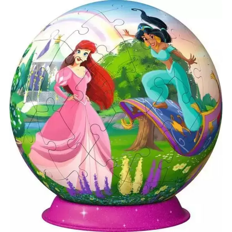 3D Puzzle Ball Ravensburger Disney Princess – 72 gab., sfēriska puzles modele