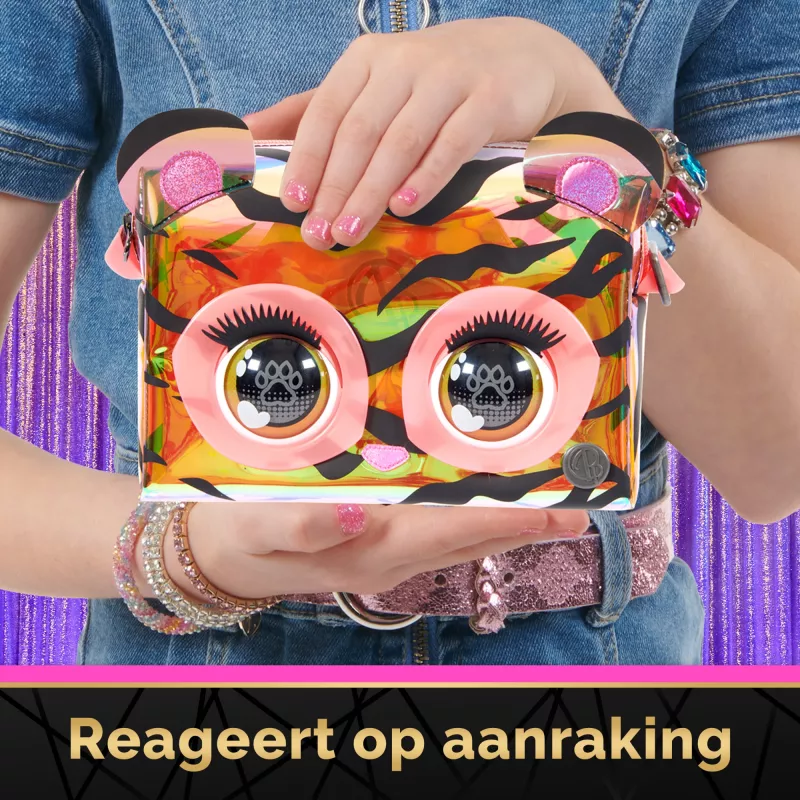 Purse Pets , Purrisma Interaktīvā Tīģera Rotaļlieta ar Somas Funkciju, vairāk nekā 30 Skaņas un Reakcijas, Bērnu Rotaļlietas Meitenēm un Pusaudžu Meitenēm