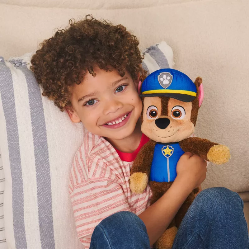 PAW Patrol GUND Oficiālā Čeisa Take Along Buddy plīša rotaļlieta, augstākās kvalitātes izbāzenis vecumiem no 1 gada, zila/brūna, 13”