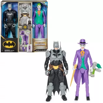 DC Comics, Batman Adventures, Betmens pret Džokeru darbības figūru komplekts, 2 figūras, 12 bruņu aksesuāri, 12 collu supervaroņu bērnu rotaļlieta zēniem un meitenēm