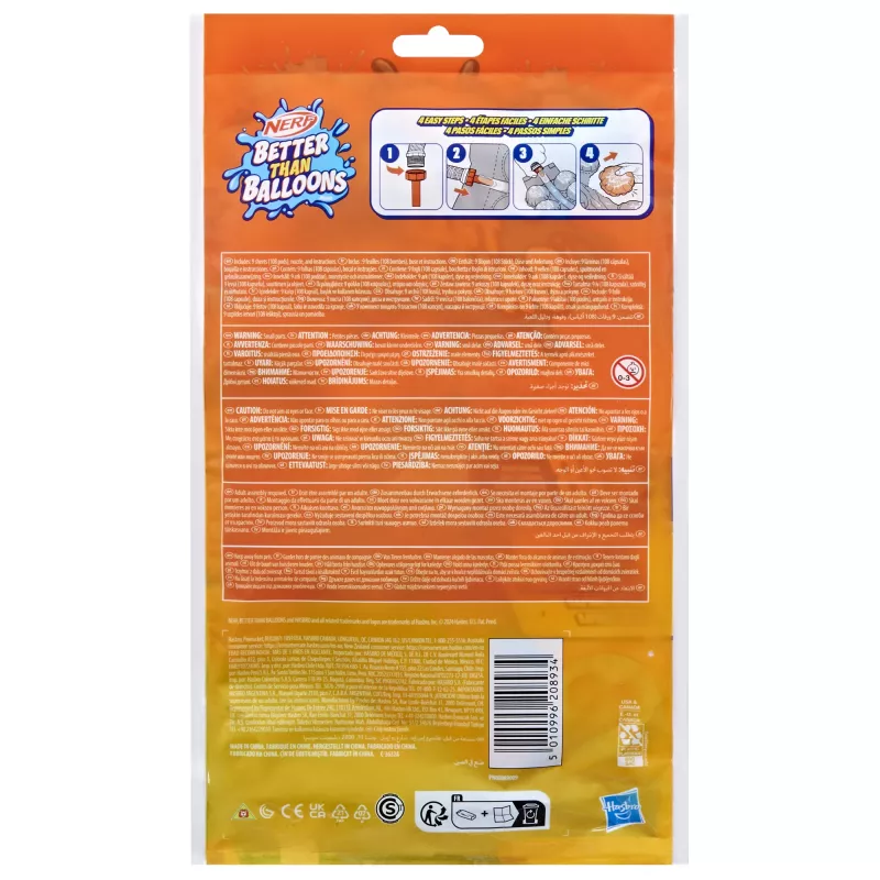 Nerf Super Soaker Better Than Balloons ūdens rotaļlietas, viegla 1 gabala tīrīšana, 108 kapsulas, daudz veidu, kā spēlēt, ūdensprieki pagalmā, dāvanas bērniem, vecums 3+