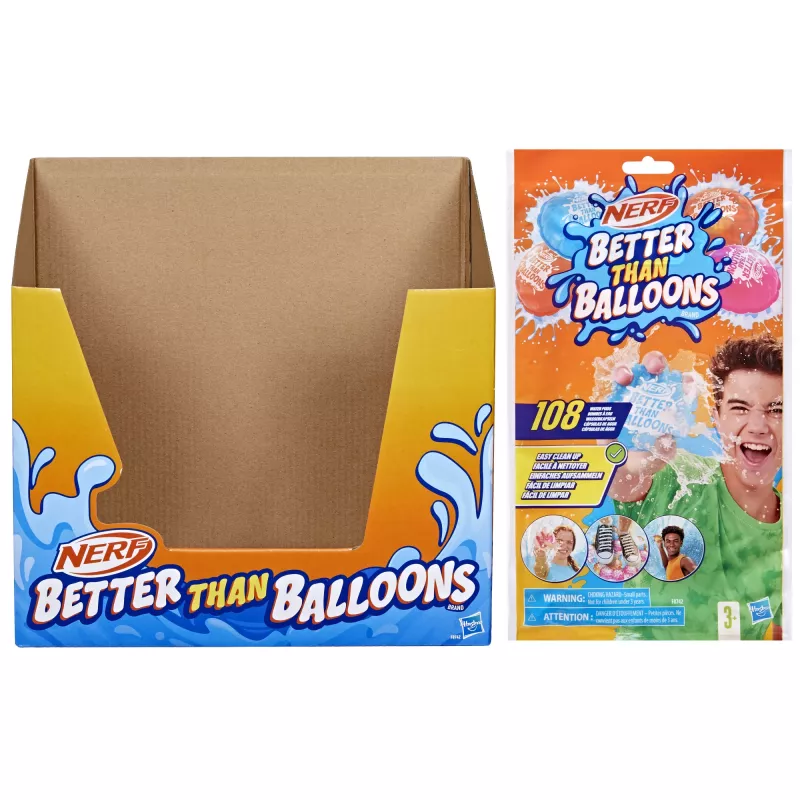 Nerf Super Soaker Better Than Balloons ūdens rotaļlietas, viegla 1 gabala tīrīšana, 108 kapsulas, daudz veidu, kā spēlēt, ūdensprieki pagalmā, dāvanas bērniem, vecums 3+