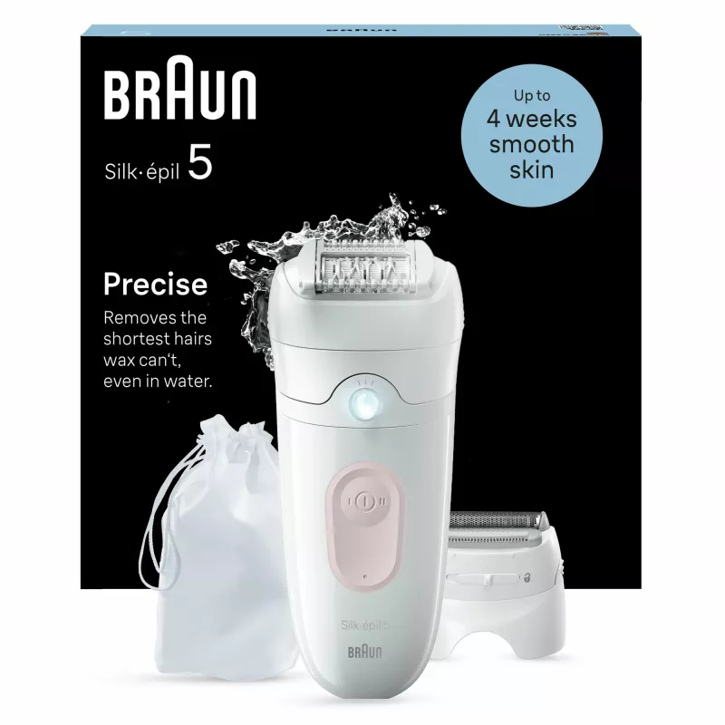 Epilators Braun Silk-épil 5 5-030 28 pincetes Rozā Balts