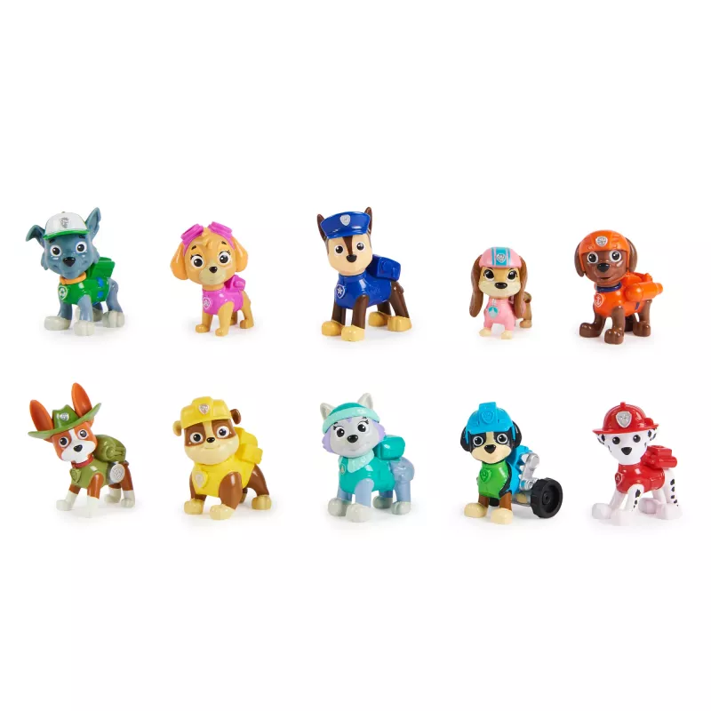 PAW Patrol, 10. jubileja, “Visi ķepas uz klāja” rotaļu figūriņu dāvanu komplekts ar 10 kolekcionējamām darbības figūriņām, bērnu rotaļlietas vecumam no 3 gadiem