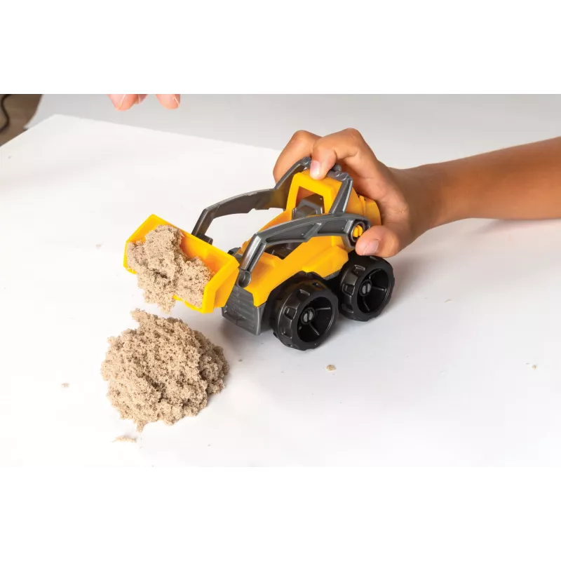 Kinetic Sand Dig N' Demolish rotaļu komplekts ar 1 mārciņu rotaļu smilšu un rotaļu kravas automašīnu, sensorās rotaļlietas bērniem no 5 gadu vecuma
