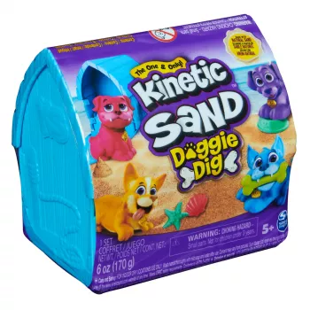 Bērnu kinētisko smilšu komplekts Spinmaster Kinetic Sand Doggie Dig ar veidni, daudzkrāsains, vecumam 5+