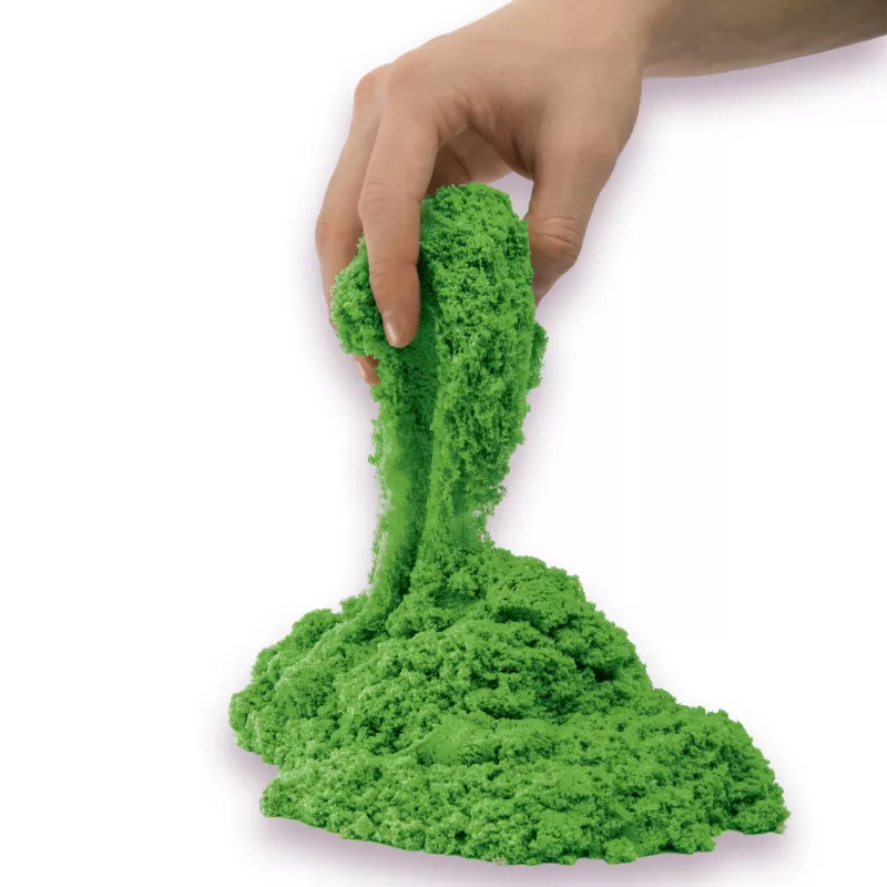 Kinetic Sand, 2 mārciņas zaļas rotaļu smiltis, veidojamas sensorās rotaļlietas bērniem, atkārtoti aizverams maisiņš (iepakojums var atšķirties), no 3 gadu vecuma