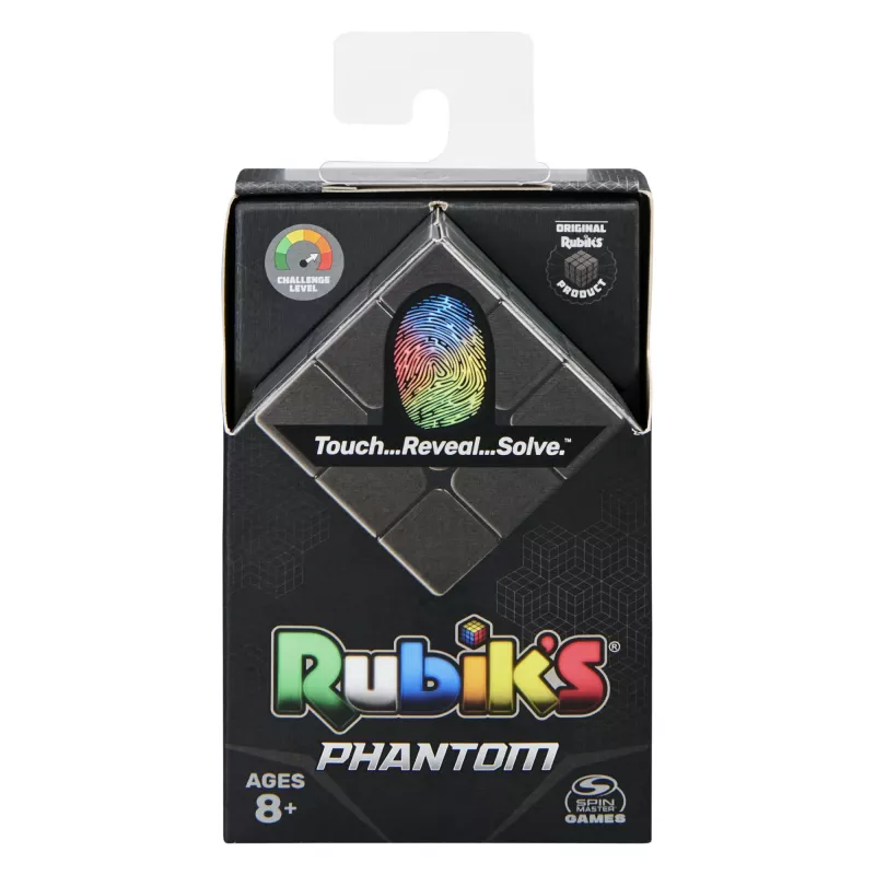 Rubik’s Phantom, 3x3 Cube uzlabota tehnoloģija sarežģīta 3D puzle ceļojumu spēle stresa mazināšanai fidget rotaļlieta aktivitāšu kubs, pieaugušajiem un bērniem no 8 gadu vecuma