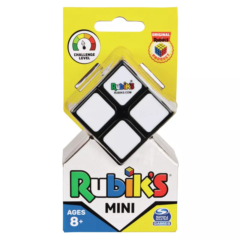 Rubik’s Mini 2x2, 2x2 klasiskā krāsu salikšanas puzle, kabatas izmēra prātu kutinoša rotaļlieta, iepakojums var atšķirties
