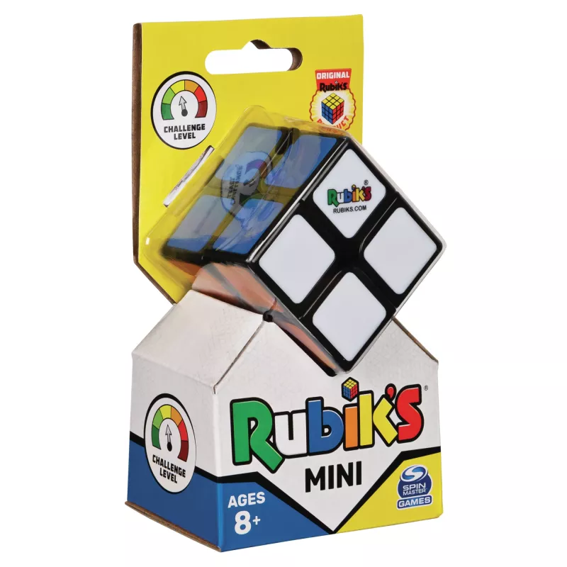 Rubik’s Mini 2x2, 2x2 klasiskā krāsu salikšanas puzle, kabatas izmēra prātu kutinoša rotaļlieta, iepakojums var atšķirties