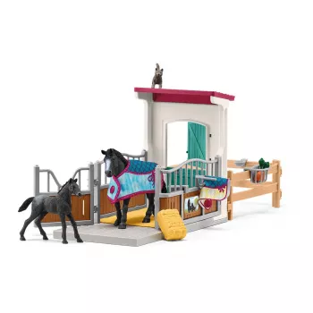 schleich HORSE CLUB Zirgu kaste ar ķēvi un kumeļu, Zirgu stallis, Zirgi, 5 gadu vecumam, Daudzkrāsains, Plastmasa