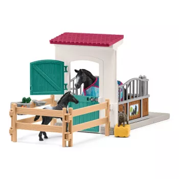 schleich HORSE CLUB Zirgu kaste ar ķēvi un kumeļu, Zirgu stallis, Zirgi, 5 gadu vecumam, Daudzkrāsains, Plastmasa