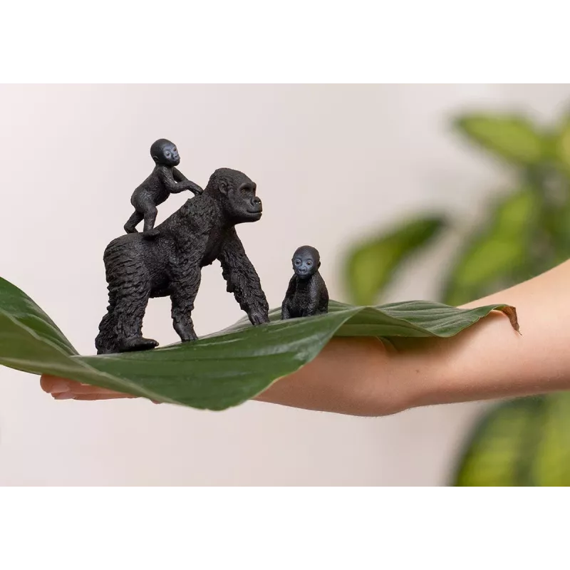 schleich WILD LIFE Gorillu ģimene, 3 gadi, Džungļi, Savvaļas dzīvnieku / piedzīvojumu rotaļlietas, Melna, Pelēks