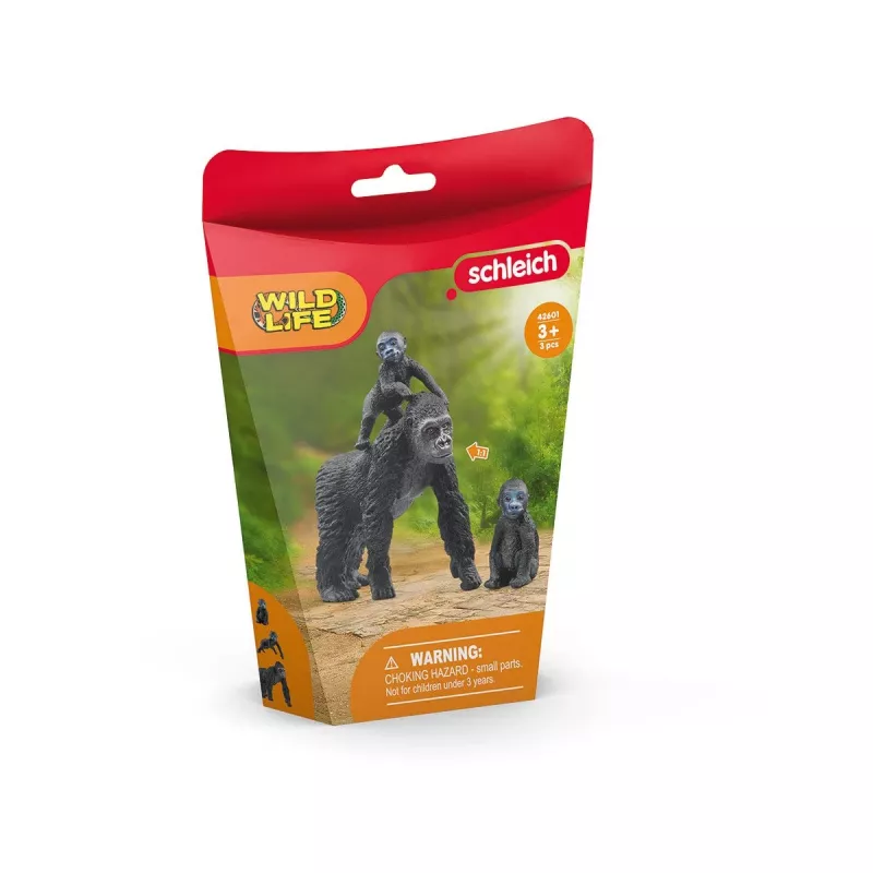 schleich WILD LIFE Gorillu ģimene, 3 gadi, Džungļi, Savvaļas dzīvnieku / piedzīvojumu rotaļlietas, Melna, Pelēks