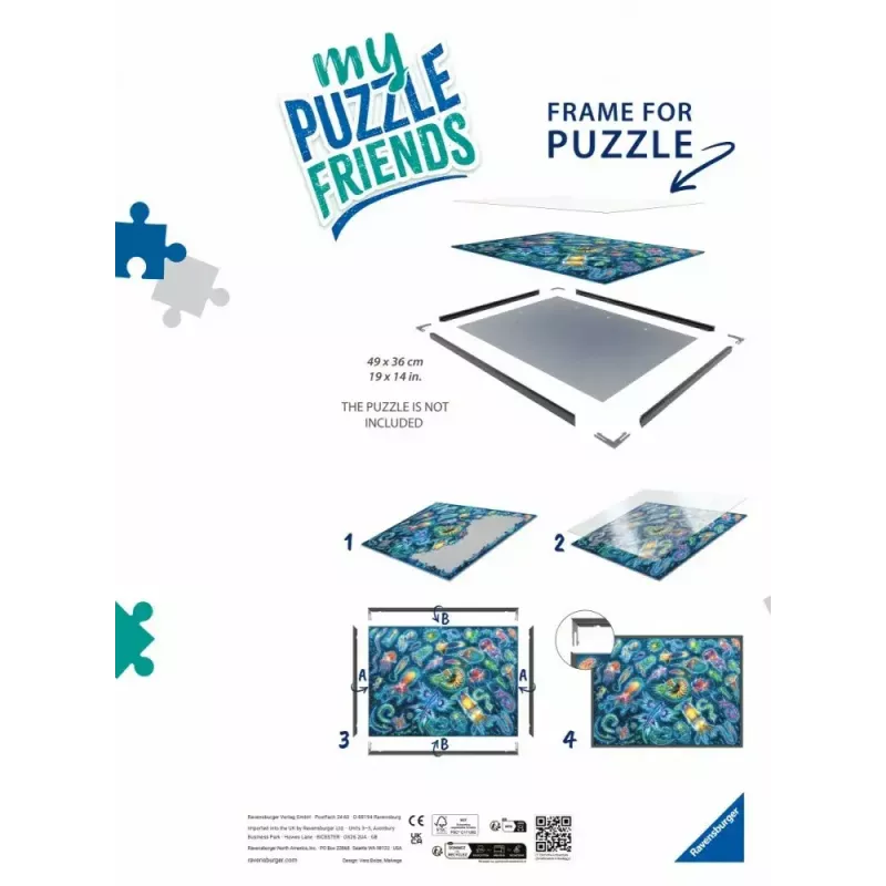 Puzles rāmis Ravensburger 17901 – melns, puzlēm, ieteicamais vecums 12+