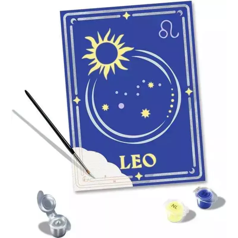 Krāsošanas pēc numuriem komplekts Ravensburger CreArt Zodiaka zīme Lauva – gleznošanas komplekts, modelis 23743