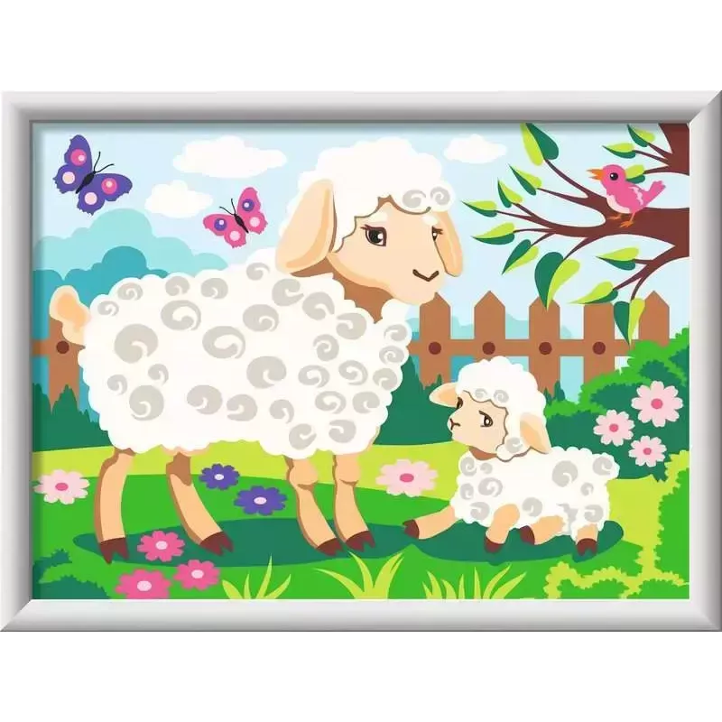 Ravensburger CreArt 23764 gleznošanas pēc cipariem komplekts, aita ar jēru