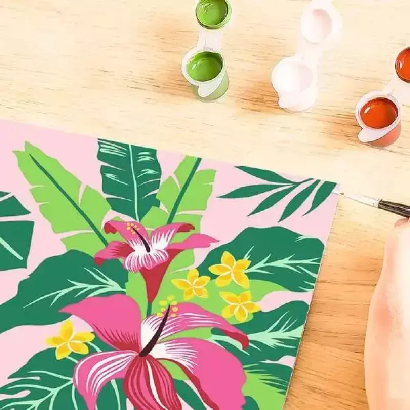 Ravensburger CreArt Tropical Plants krāsošanas komplekts, modelis 23728 — krāsošana pēc numuriem