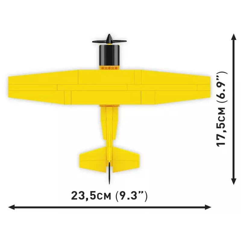Konstrukciju rotaļlieta Cobi Cessna 172 Skyhawk dzeltens modelis 26621 - mēroga un montāžas komplekts