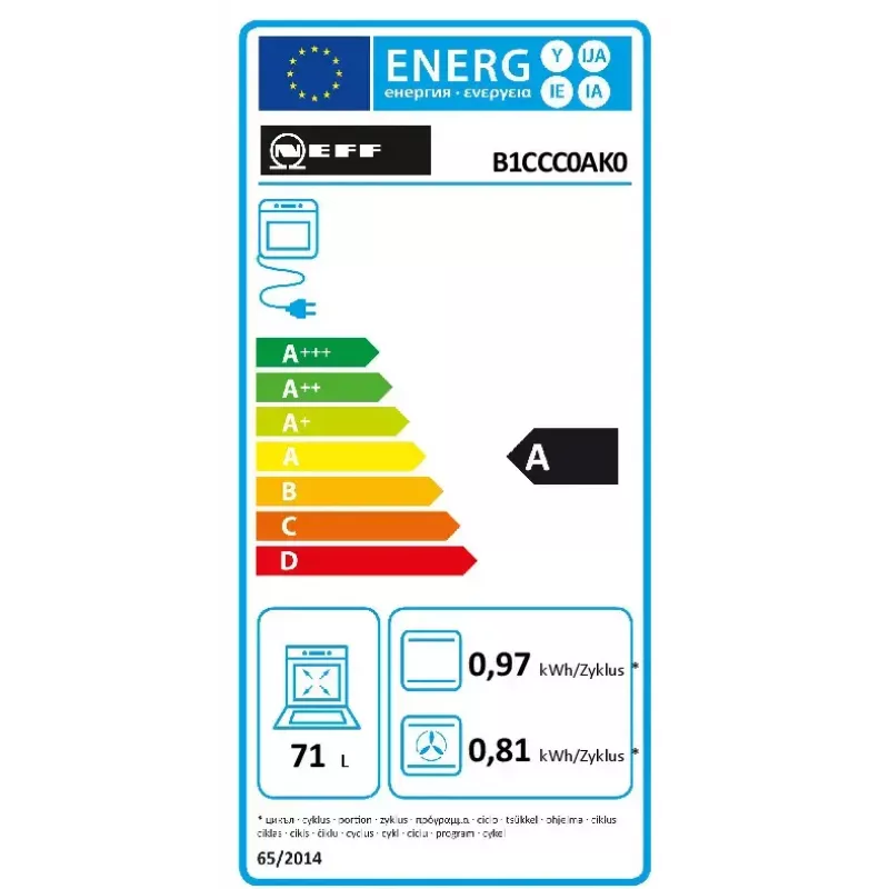 Zone indukcijas plīts un elektriskās cepeškrāsns komplekts NEFF BX38IB – 4 zonu stikla keramikas plīts, 71 L elektriskā cepeškrāsns, melna