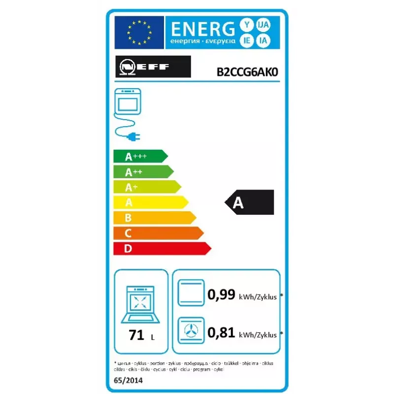 NEFF BX46PB gatavošanas iekārtu komplekts — Zonas indukcijas plīts (4 zonas) un elektriskā cepeškrāsns, 71 L, stikla keramika, melna