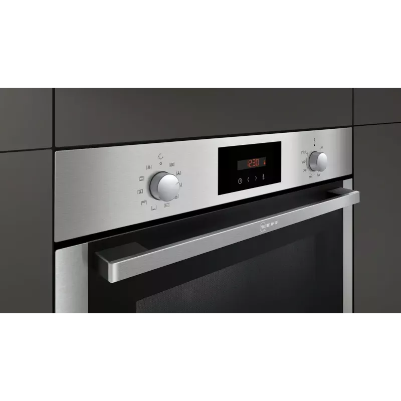 NEFF BX48P gatavošanas iekārtu komplekts — Zonas indukcijas plīts (4 zonas), Elektriskā cepeškrāsns 71 L, Melns