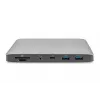 DIGITUS Dokstacija USB-C - 2x USB Type-C / 2x USB 3.0 10Gbps / USB 3.0 5Gbps / 2x DP / Gbe / micro SD / SD / 3,5 mm - 60W USB Power Delivery