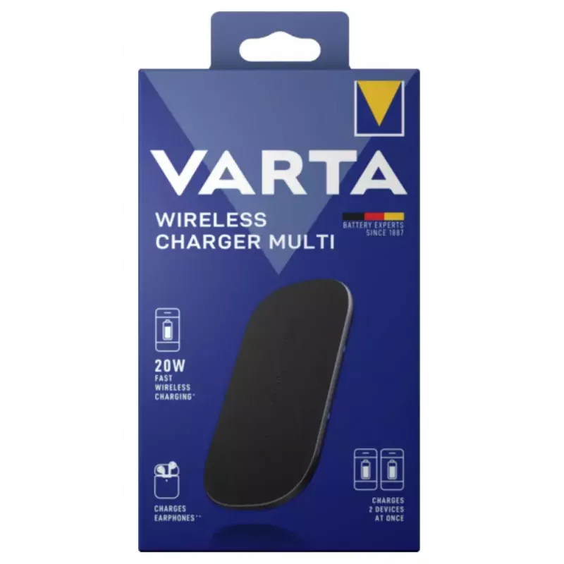 Bezvadu lādētājs Varta Wireless Charger Multi Iekštelpu USB ātrā uzlāde melns