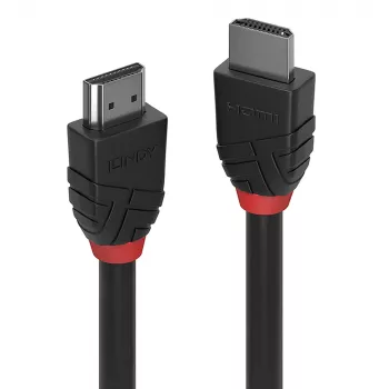 Lindy 1m High Speed HDMI kabelis, Melns Line, 1 m, HDMI Type A (Standard), HDMI Type A (Standard), 4096 x 2160 pixels, 18 Gbit/s, Melns