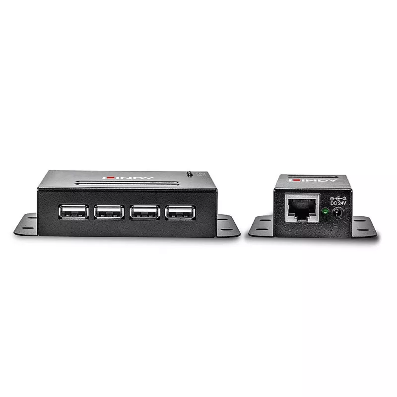 Lindy 50m 4 Port USB 2.0 Cat.6 paplašinātājs, tīkla raidītājs un uztvērējs, 50 m, 480 Mbit/s, Cat5, Cat5e, Cat6, NS1021, Fosfora bronza