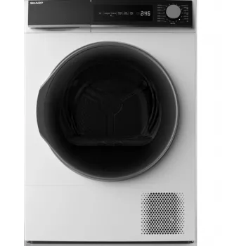 Sharp KD-NHH8S8GW3 veļas žāvētājs Brīvstāvošs Priekšējā ielāde 8 kg Balts