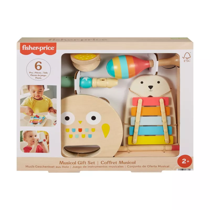 Mattel Music Gift Set with Wooden Instruments for Toddlers