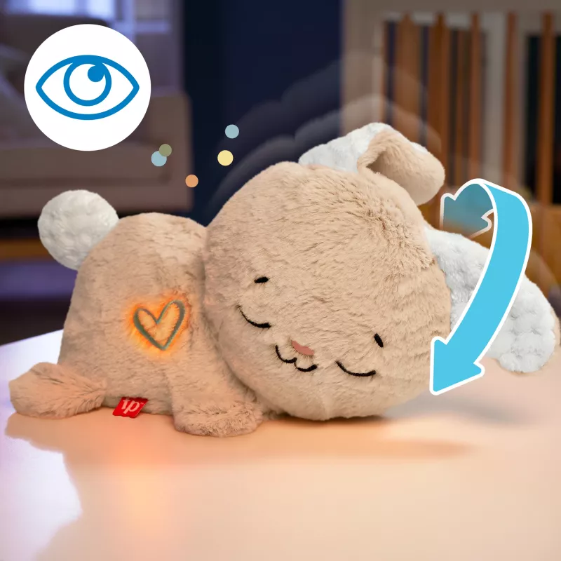 Fisher-Price Soothe & Settle Bunny mīkstā rotaļlieta mazulim un pielāgojama skaņas ierīce ar kustību