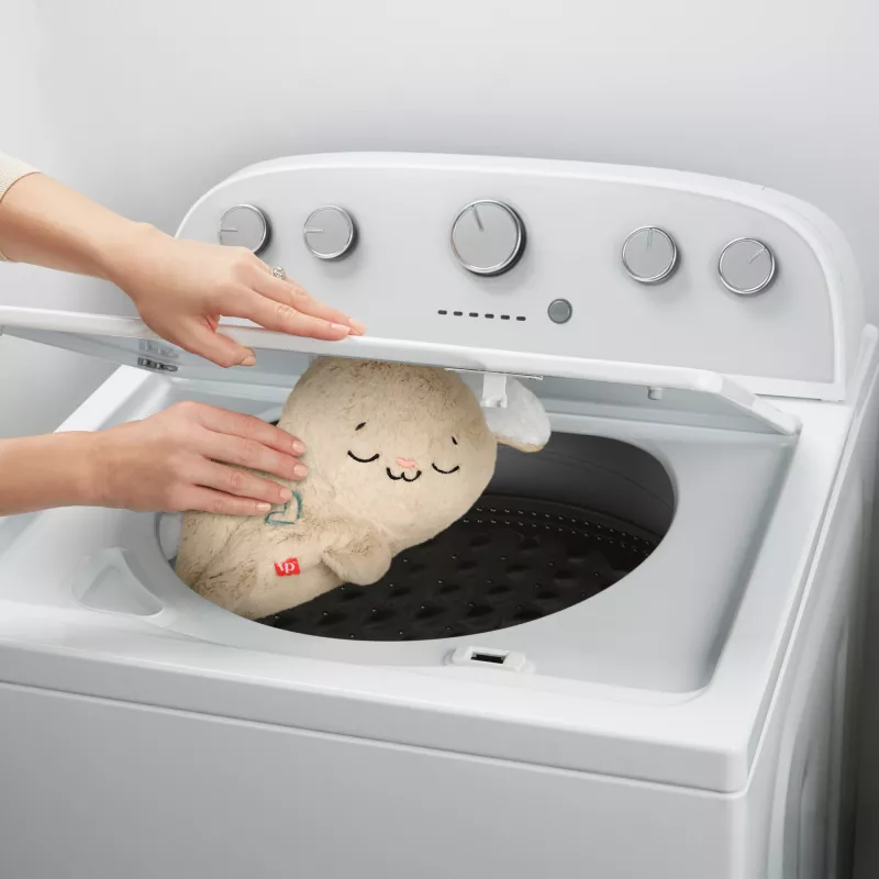 Fisher-Price Soothe & Settle Bunny mīkstā rotaļlieta mazulim un pielāgojama skaņas ierīce ar kustību