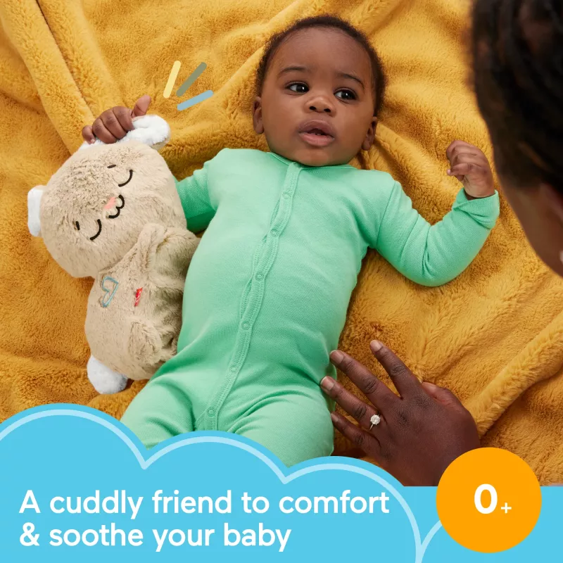Fisher-Price Soothe & Settle Bunny mīkstā rotaļlieta mazulim un pielāgojama skaņas ierīce ar kustību