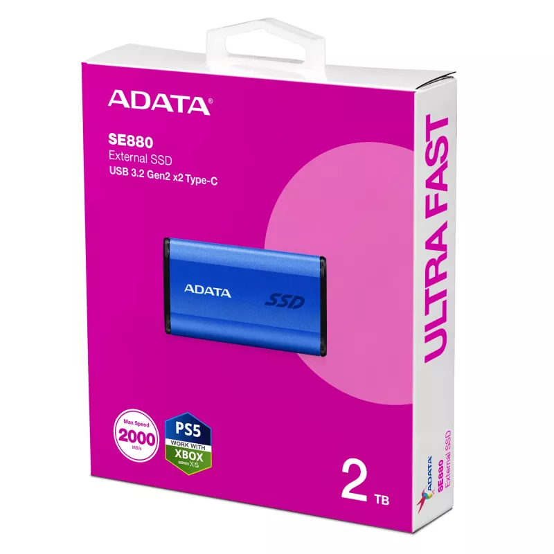 SSD disks ADATA 2 TB ārējais USB Type-C 3.2 Gen 2 SE880