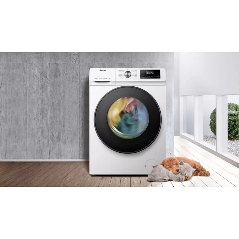 Hisense WFQA7014EVJM veļas mazgājamā mašīna ar priekšējo ielādi 7 kg 1310 RPM Balta
