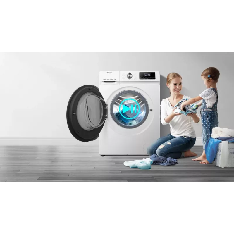 Hisense WFQA7014EVJM veļas mazgājamā mašīna ar priekšējo ielādi 7 kg 1310 RPM Balta