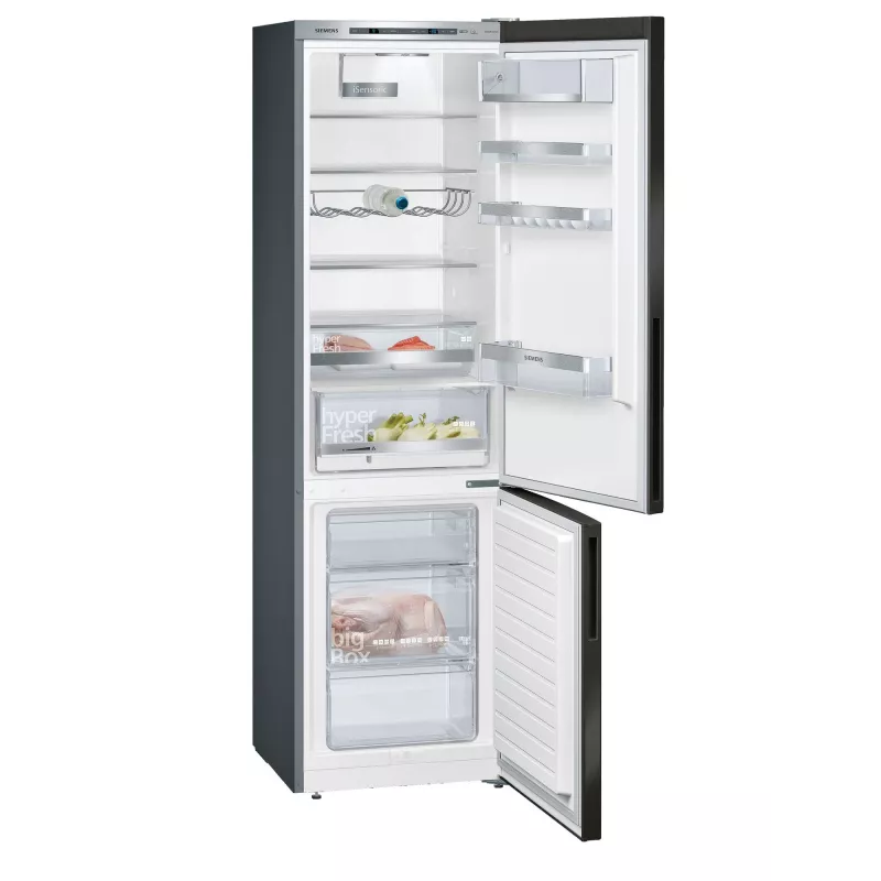 Siemens iQ500 KG39E8XBA ledusskapis-saldētājs Brīvi stāvošs 343 L Melns, Nerūsējošais tērauds