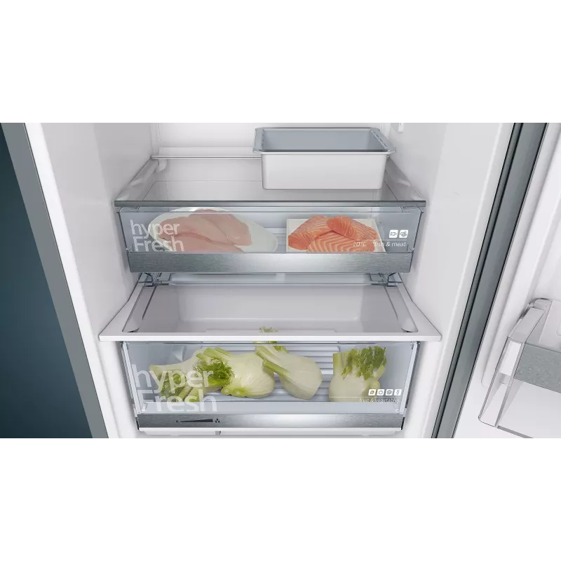 Siemens iQ500 KG39E8XBA ledusskapis-saldētājs Brīvi stāvošs 343 L Melns, Nerūsējošais tērauds