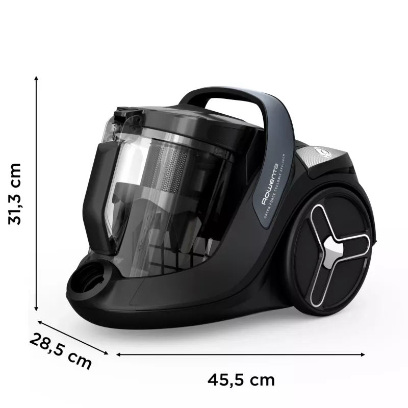 Rowenta zaļa Force RO7C36 2,5 L cilindriskais putekļsūcējs sausajai tīrīšanai 500 W bez putekļu maisa