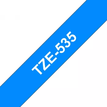 Brother uzlīmju lente TZe535 12 mm Balts uz Zila