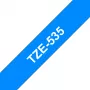 Brother uzlīmju lente TZe535 12 mm Balts uz Zila