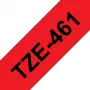 Laminēta lente Brother TZe461 36mm melna uz sarkana